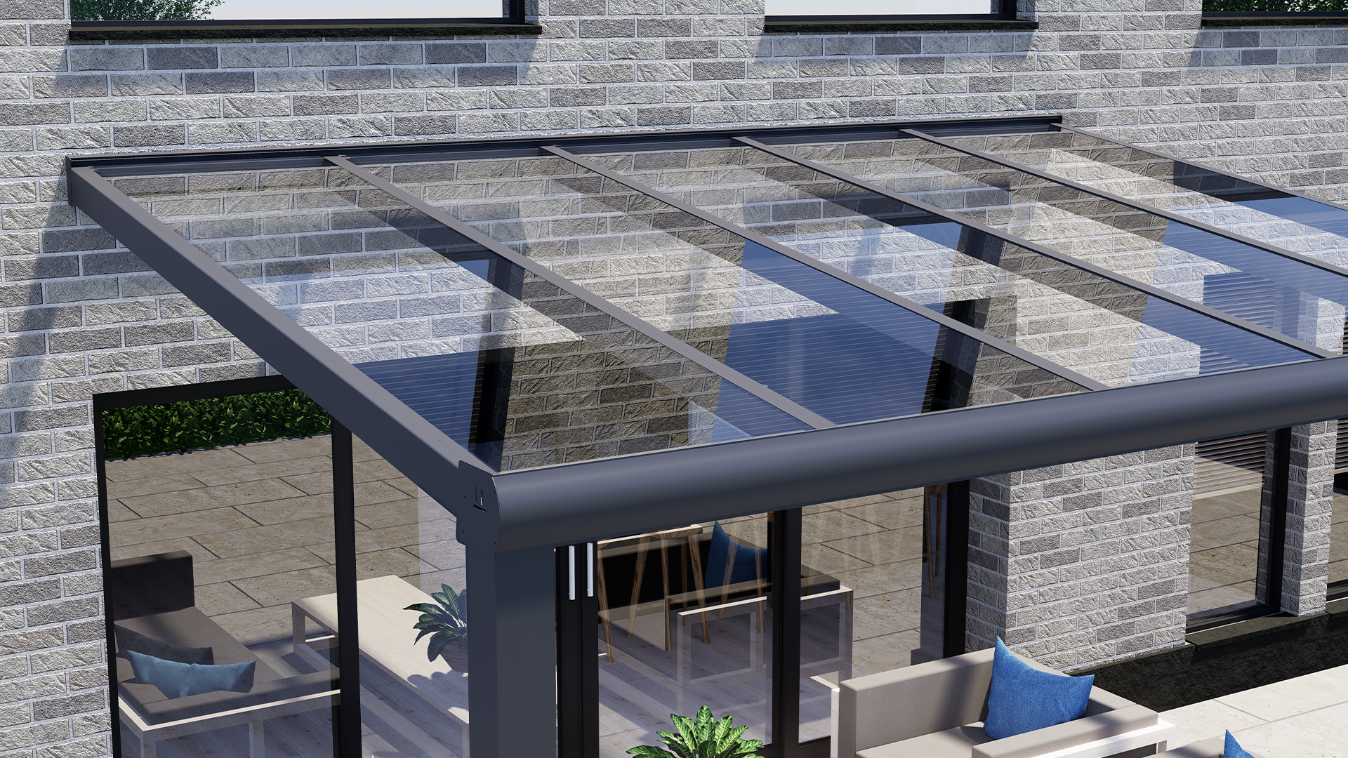 MB Solid dak helder glas