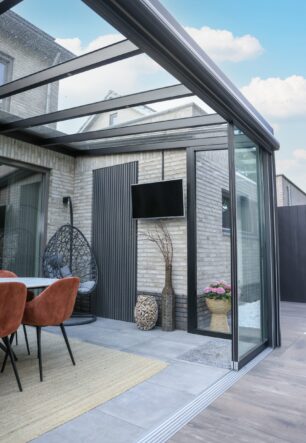 Veranda met een glazen dak