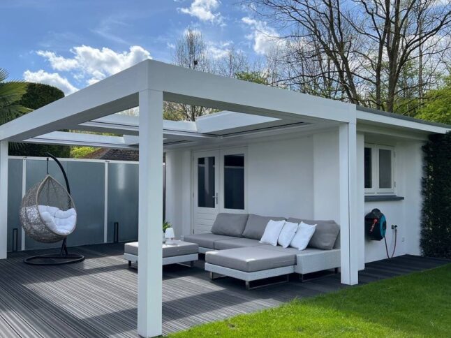 Lamellendak wit met montage door MB Veranda 24 Veranda Deventer 1